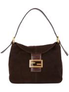 Fendi Vintage Logo Buckle Handbag - Brown