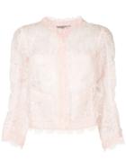 Ermanno Scervino Sheer Lace Cropped Blazer - Pink