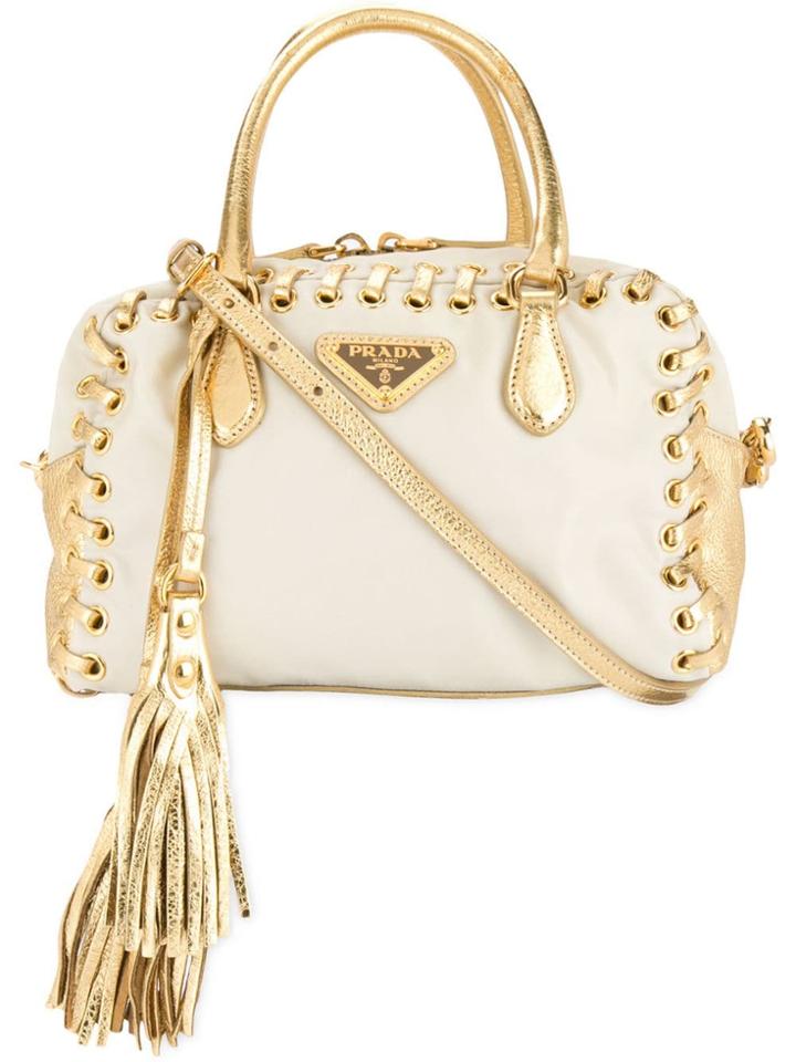 Prada Pre-owned Tassel Lace-up Tote Bag - White