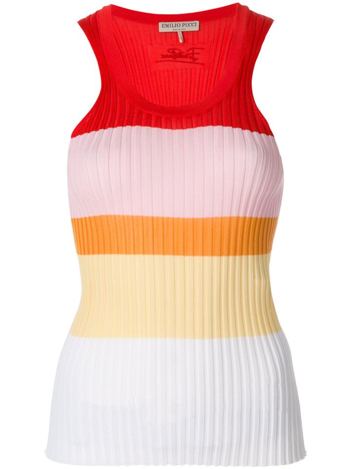Emilio Pucci Ripped Sleeveless Top - Multicolour