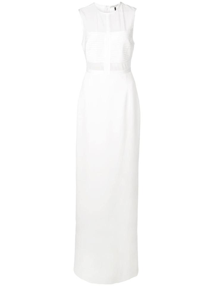 Halston Heritage Sheer Panel Dress - White