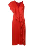 Tufi Duek Asymmetric Ruffled Dress - Red