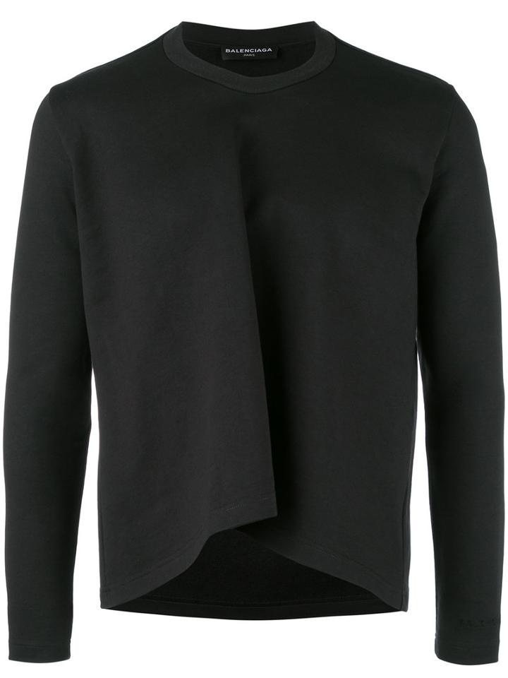 Balenciaga Cropped Sweatshirt, Men's, Size: Large, Black, Cotton/viscose