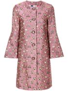 Femme By Michele Rossi Jacquard Coat - Pink & Purple