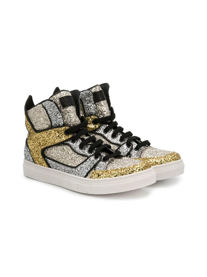 Gallucci Kids Colourblock Glitter Hi-tops - Metallic