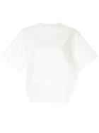 Le Ciel Bleu Feather-embellished Asymmetric Top - White