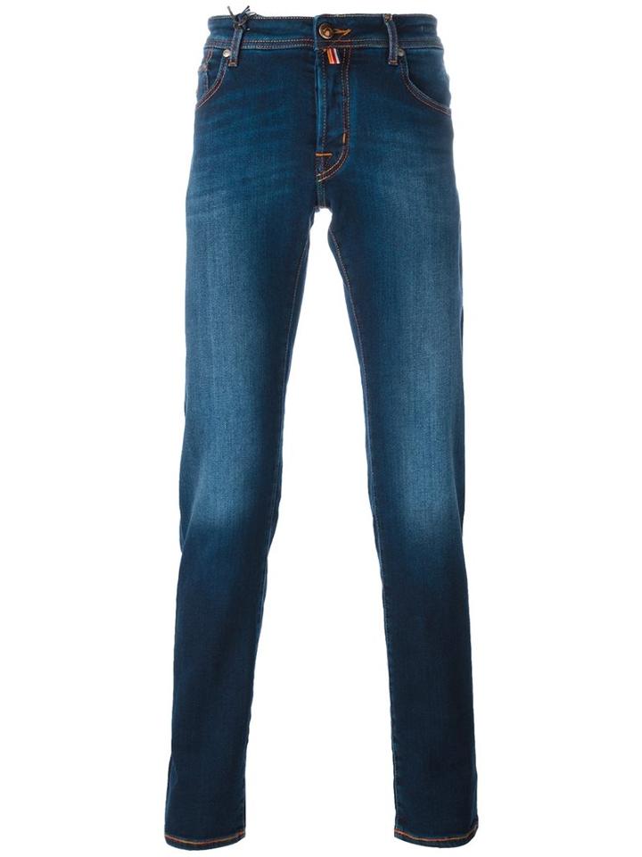 Jacob Cohen Stone Washed Jeans, Men's, Size: 32, Cotton/polyester/spandex/elastane