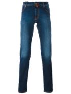 Jacob Cohen Stone Washed Jeans, Men's, Size: 32, Cotton/polyester/spandex/elastane
