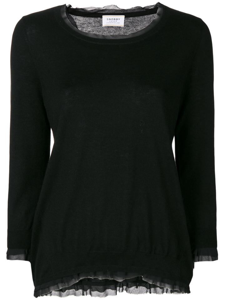 Snobby Sheep Lace Detail Blouse - Black