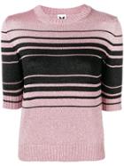 M Missoni Striped Shortsleeved Sweater - Pink