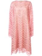 Oscar De La Renta Long-sleeve Cocoon Dress - Pink & Purple