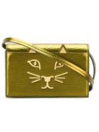 Charlotte Olympia Feline Shoulder Bag, Women's, Green, Calf Leather