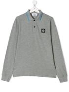 Stone Island Junior Teen Long-sleeve Polo Shirt - Grey