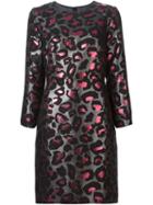 Marc By Marc Jacobs Leopard Lurex Brocade Dress, Women's, Size: 4, Black, Polyester/polyamide/cotton/polyester