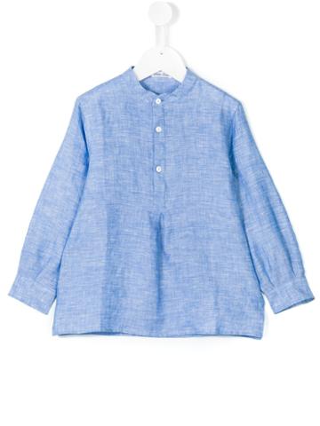 Little Bear - Henley Shirt - Kids - Linen/flax - 4 Yrs, Blue