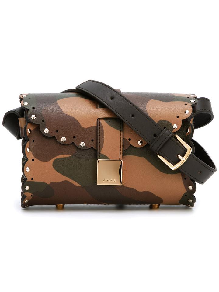 Furla - Stud Detail Shoulder Bag - Women - Calf Leather/metal (grey) - One Size, Women's, Calf Leather/metal