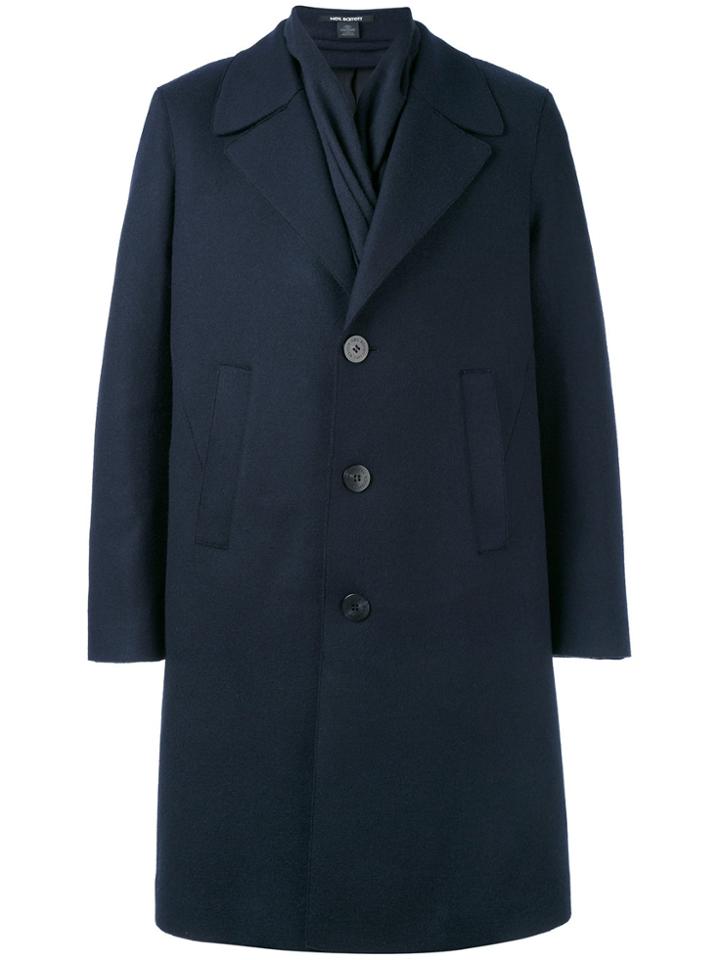 Neil Barrett Shawl Collar Coat - Blue