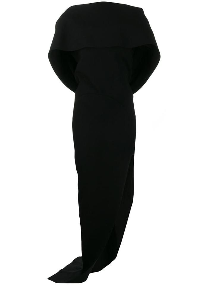 Rick Owens Draped Side Slit Dress - Black