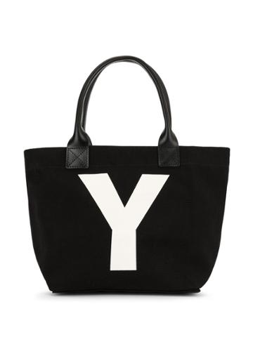 Y's Printed Y Tote Bag - Black