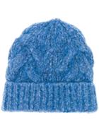 Iro Sutter Cable Knit Beanie - Blue