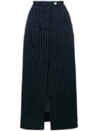 Vivienne Westwood Broken Pinstripes Midi Skirt - Blue