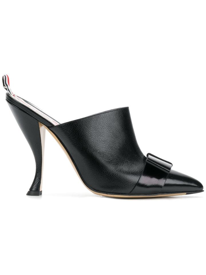 Thom Browne Pebble & Calf Leather High Heel Mule - Black