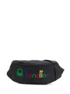 Benetton Embroidered Logo Belt Bag - Black