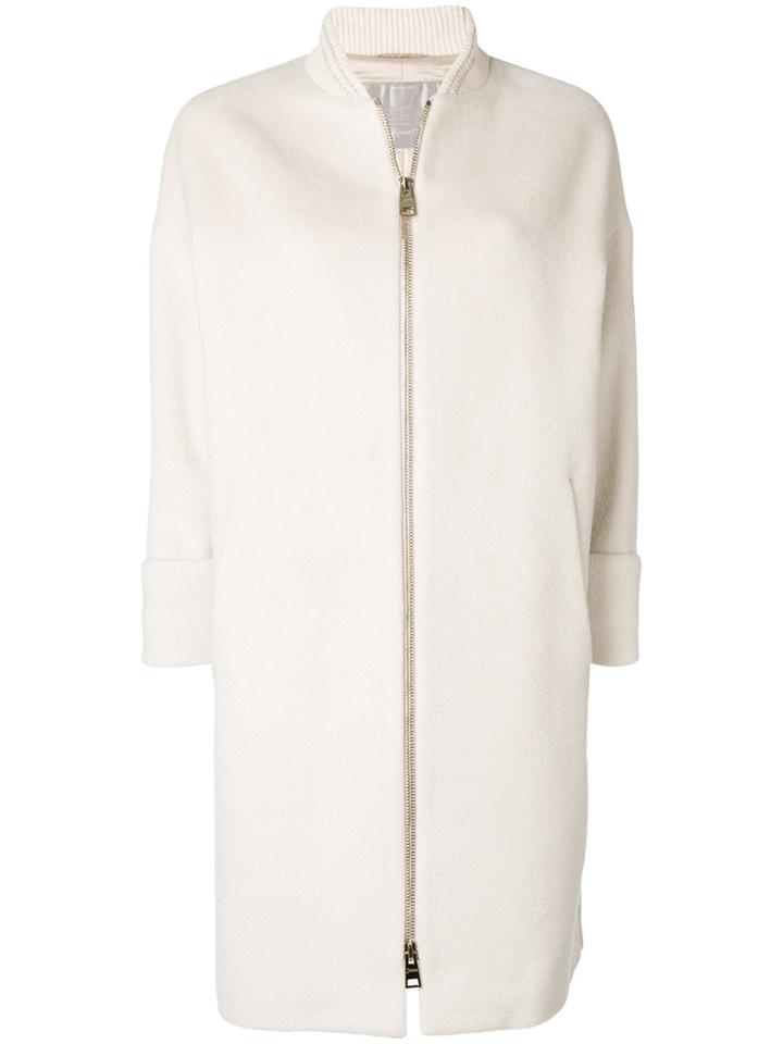 Herno Full Zipped Coat - Nude & Neutrals