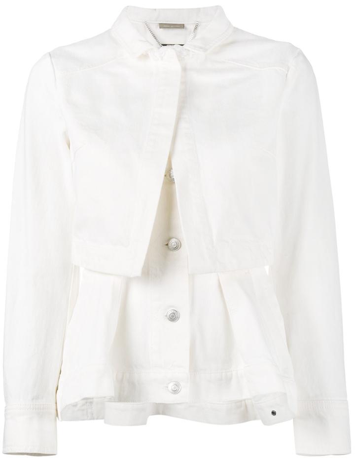 Alexander Mcqueen Denim Peplum Jacket - Nude & Neutrals