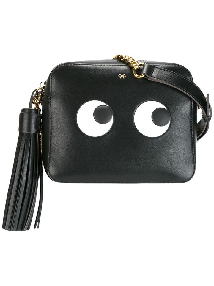 'eyes Right' Crossbody Bag, Women's, Black, Calf Leather, Anya Hindmarch