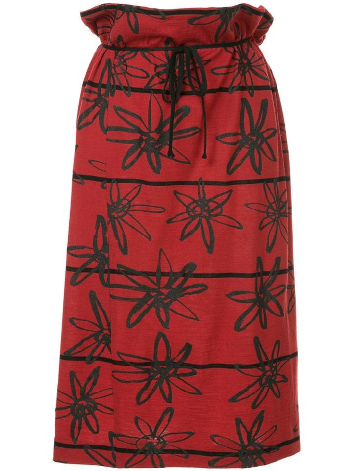 Comme Des Garçons Pre-owned Rubber Flower Skirt - Red