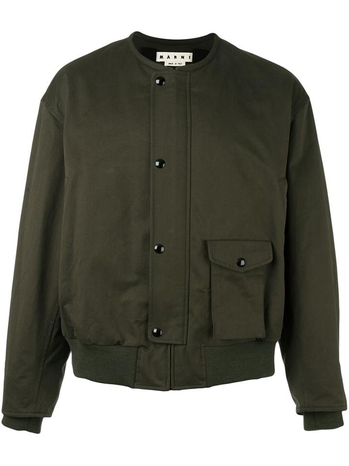 Marni Collarless Bomber Jacket