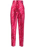 Sara Battaglia Zebra Jacquard High-rise Trousers - Pink
