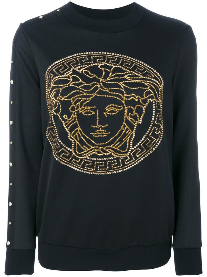 Versace - Medusa Studded Sweater - Women - Spandex/elastane/polyester - 40, Black, Spandex/elastane/polyester