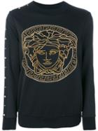 Versace - Medusa Studded Sweater - Women - Spandex/elastane/polyester - 40, Black, Spandex/elastane/polyester
