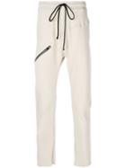 Lost & Found Rooms - Zipped Detail Drawstring Sweatpants - Men - Cotton - Xs, Nude/neutrals, Cotton