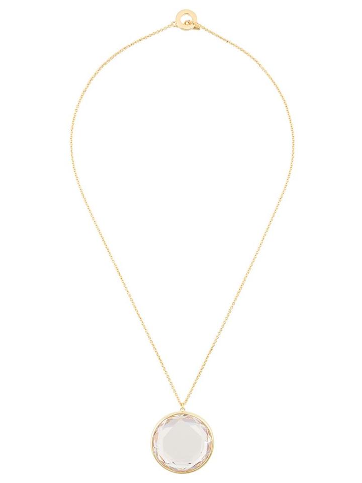 Vera Wang Faceted Crystal Round Pendant Necklace