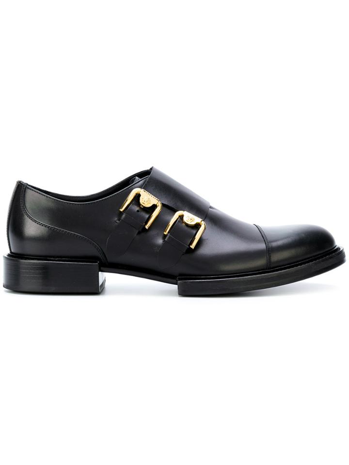 Versace Double Monk Strap Shoes - Black