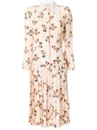 Alessandra Rich Floral Print Shirt Dress - Neutrals
