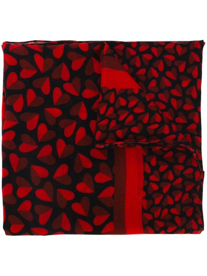 Ps By Paul Smith Heart Print Scarf, Women's, Black, Viscose/wool