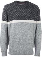 Brunello Cucinelli Tricolour Pullover, Men's, Size: 56, Grey, Polyamide/cashmere/virgin Wool