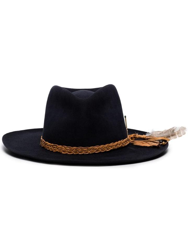 Nick Fouquet Banyan Braided Trim Fedora Hat - Blue