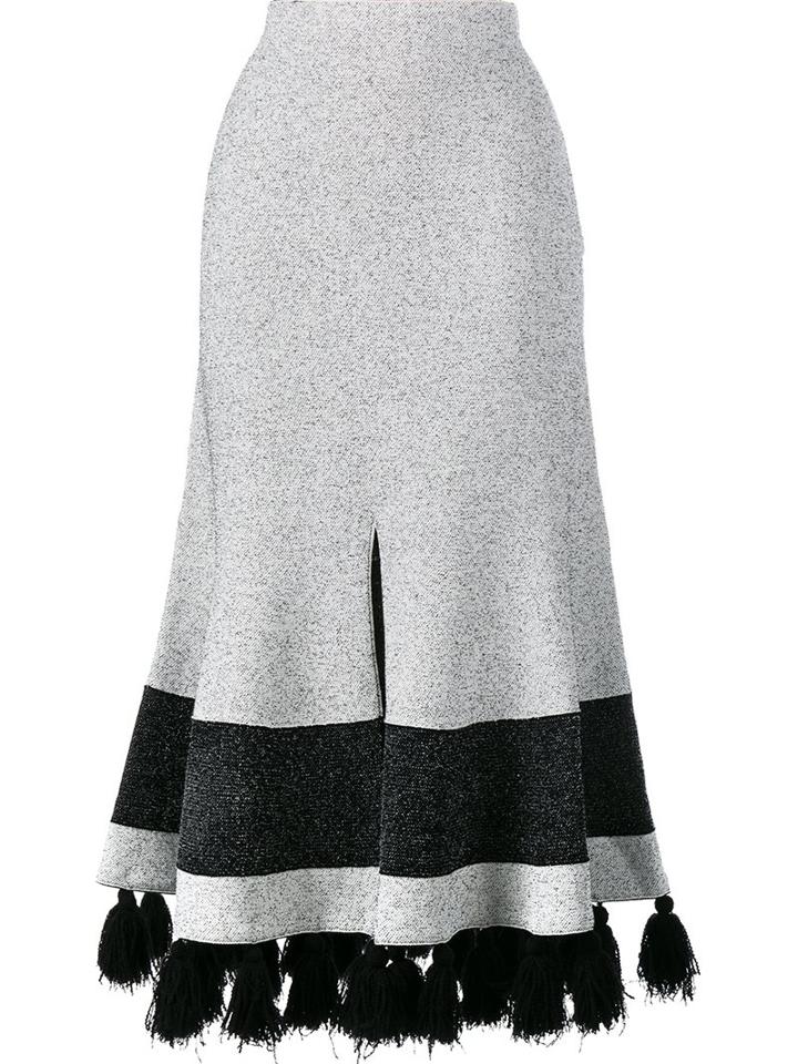 Proenza Schouler Flared Tasseled Skirt, Women's, Size: Medium, White, Cotton/nylon/polyester/viscose