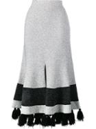 Proenza Schouler Flared Tasseled Skirt, Women's, Size: Medium, White, Cotton/nylon/polyester/viscose