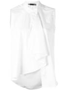 Love Moschino Draped Blouse, Women's, Size: 40, White, Viscose/polyester/spandex/elastane