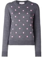 Comme Des Garçons Girl Beaded Dots Jumper, Size: Large, Grey, Wool