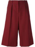Maison Margiela Tailored Knee Length Shorts, Women's, Size: 42, Red, Cotton/virgin Wool