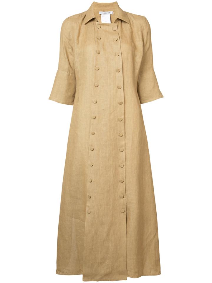 Cherevichkiotvichki Shortsleeved Buttoned Dress - Brown
