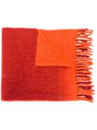 Luisa Cerano Fringed Edge Scarf - Red