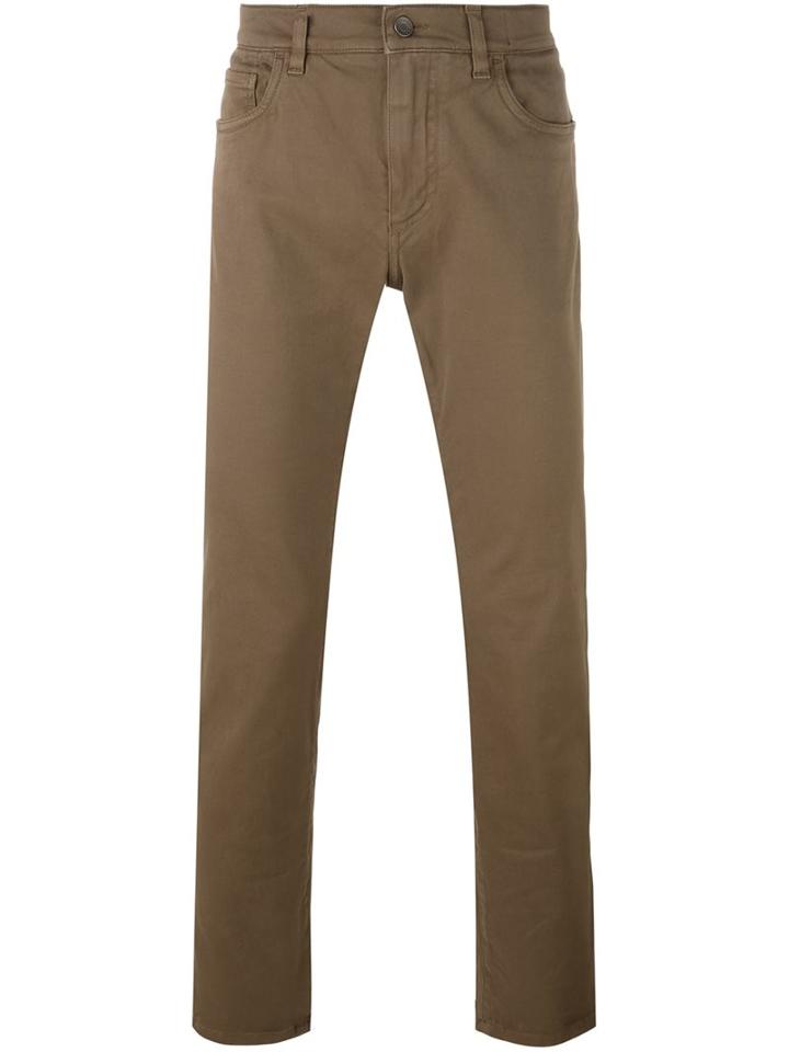 Dolce & Gabbana Regular Jeans, Men's, Size: 48, Brown, Cotton/spandex/elastane/calf Leather